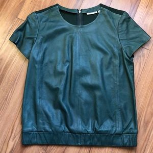 Halogen Faux Leather Top